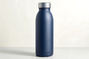 Blue Water Bottle on White Background