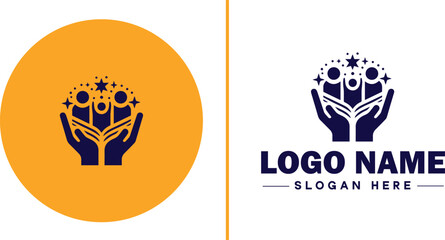Volunteer Organization icon Nonprofit organization Charitable organization Community service group flat logo sign symbol editable vector