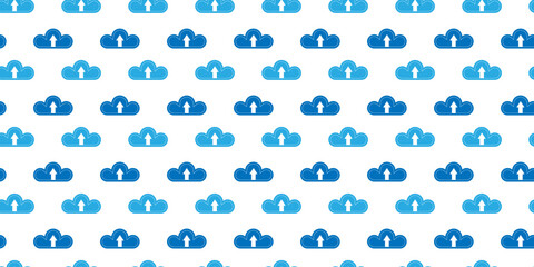 Colorful cloud pattern design featuring various shades of blue