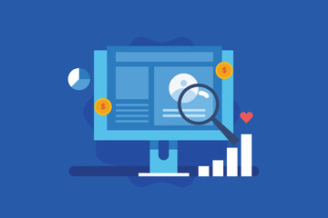Customer acquisition cost. cost per lead, Cust per click, digital advertising analytics concept.