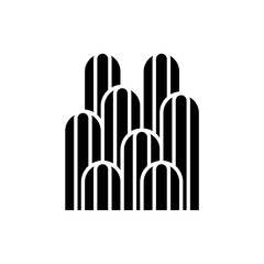 Cactus Desert  Plant Silhouette Icon Design