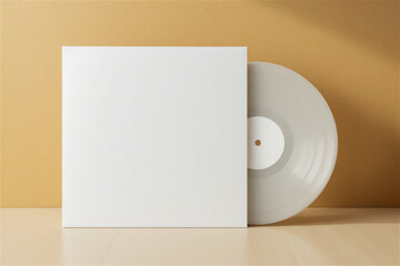 테이블 위 Vinyl Disc LP판 디자인 목업