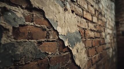 Weathered brick wall texture, interior, decay, background, design