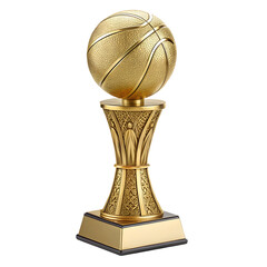 Golden Basketball Trophy in isolate background