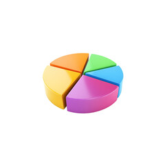 Obraz premium Colorful 3D circle chart isolated on white background. 