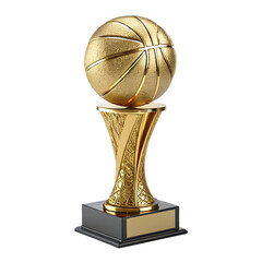 Golden Basketball Trophy in isolate background