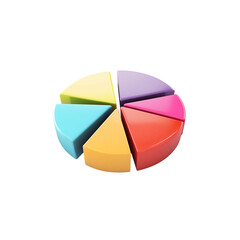 Obraz premium Colorful 3D circle chart isolated on white background. 