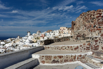 Fototapeta premium Griechenland - Santorini - Oia - Burg des heiligen Nikolas