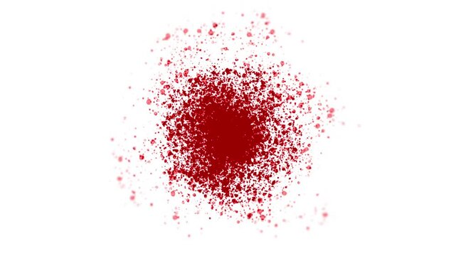 Blood Splatter Spray Paint Graphic background/ Animation of a splash of liquid blood or red spray paint and hemoglobine brush splattering with copyspace for custom message