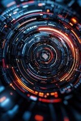 A creative poster design for a technology company, featuring sleek typography and futuristic visuals,