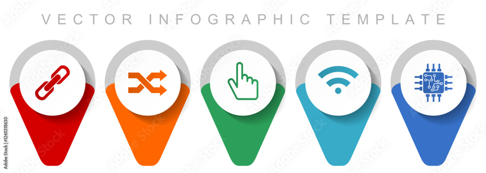 Poster web and internet pointer collection, miscellaneous icons such as chain, arrows, finger, signal and c