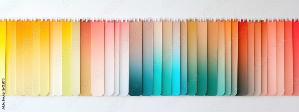 Poster gradient color swatches showcasing a spectrum of tones against a clean white backdrop for design ins