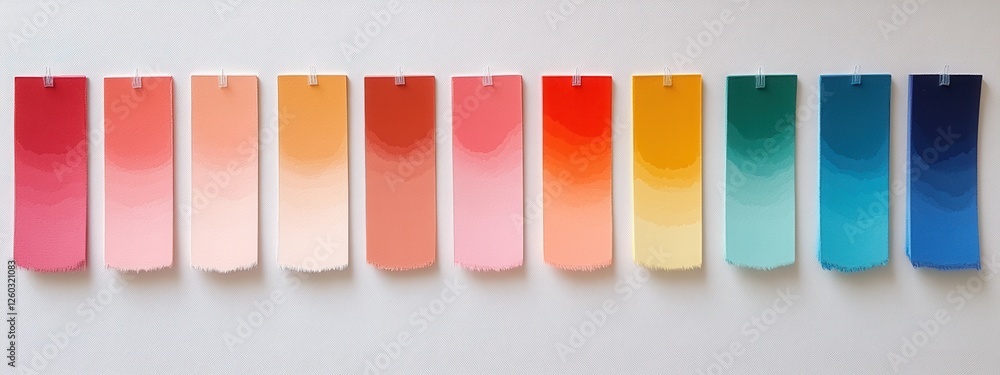 Poster gradient swatches display a spectrum of tones against a clean white background, showcasing vibrant c