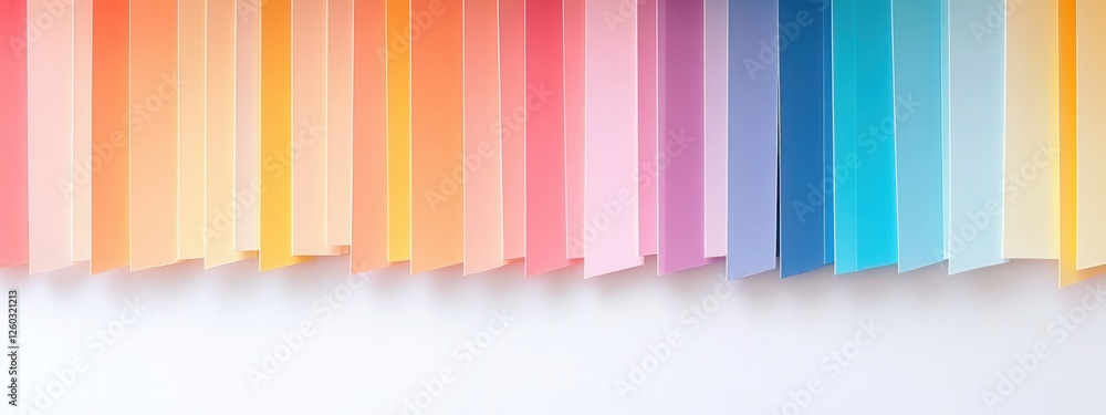 Poster gradient swatch display showcasing a spectrum of colors against a clean white backdrop, ideal for de