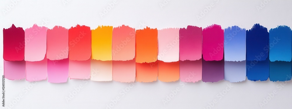Poster gradient color swatches arrayed on a clean white backdrop, showcasing a spectrum of tones for design