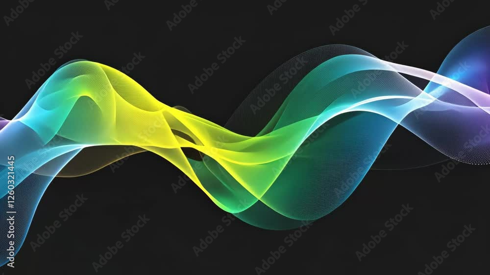 Poster vibrant waves of color swirl and flow together against a dark backdrop, creating an energetic and ca