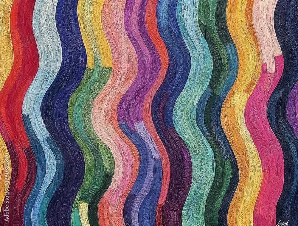 Poster a vibrant wave pattern showcasing an array of colors. this artistic design highlights creativity and