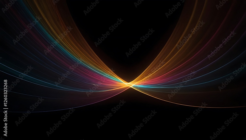 Poster futuristic geometric illustrations,wave of dots and weave lines. abstract background. network connec