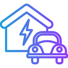 Ev Charger line gradient icon