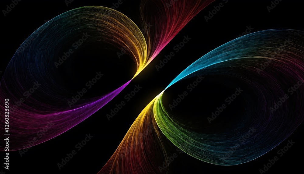 Poster futuristic geometric illustrations,wave of dots and weave lines. abstract background. network connec