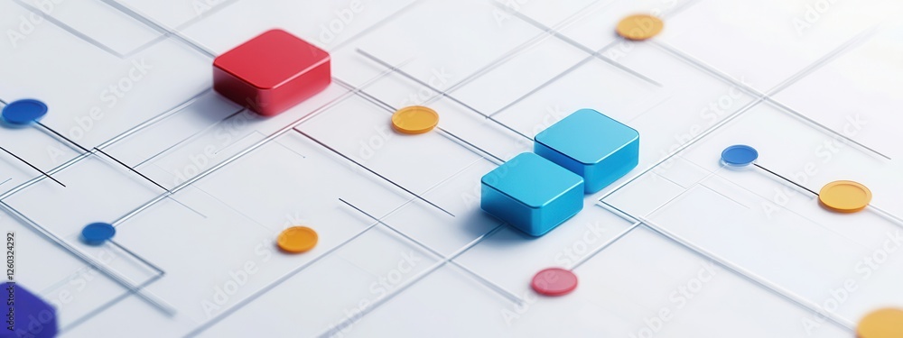 Poster editable flowchart components aligned on a white background, designed for seamless planning and orga