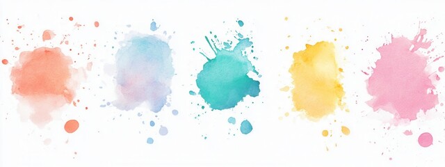 Editable splash elements on a white background, designed for versatile use in digital projects and creative presentations.