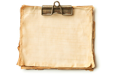 old paper sheet isolated on white