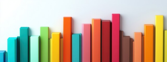 Obraz premium Colorful Editable Charts on White Background, vibrant visuals, data representation, user-friendly interface, customizable elements, engaging design