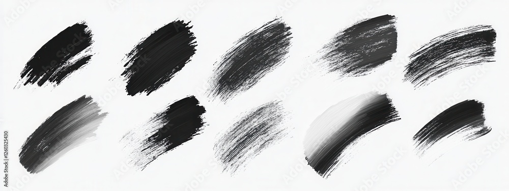 Poster editable brushstroke vector elements on a white background, perfect for graphic design projects and 