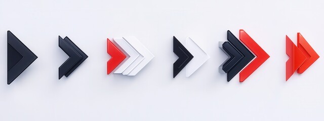 3D Arrow Symbols Collection, a series of customizable arrow designs on a clean white background, perfect for graphic projects and presentations