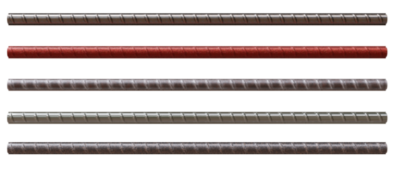 Reinforcement steel bars. Building armature isolated on white transparent