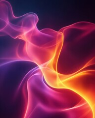 Abstract flowing neon gradients background with flowing neon gradients and luminous color waves. Emphasizing modern vibrancy and fluid motion, ideal for artistic visuals and contemporary designs.