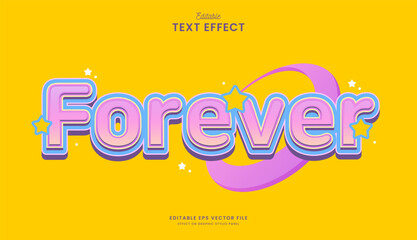 Obraz premium decorative pink forever editable text effect design
