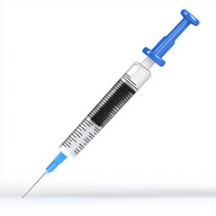 Fototapeta premium Blue syringe design isolated on a white background for medical and health-related graphics