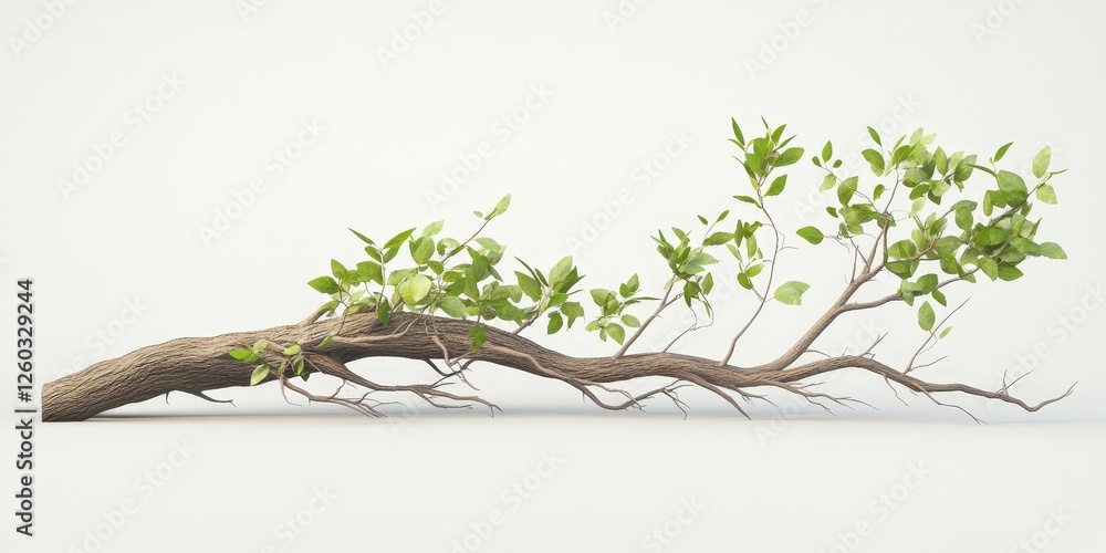 Fototapete a meticulously crafted 3d rendering of a verdant tree branch, showcasing intricate foliage and grace