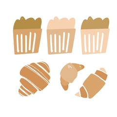 Seamless croissant pattern featuring delicious, flaky pastries in a stylish and modern design. Perfect for textiles, packaging, backgrounds, and digital projects. Ideal for bakeries, cafés, and food-t