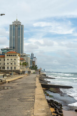 Colombo, the capital of Sri Lanka, with a view of the Indian Ocean