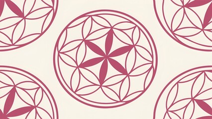  &ldquo;Elegant Geometric Pattern with Sacred Flower of Life Design in Minimalist Style&rdquo;