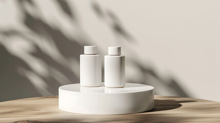 creme lotion cosmetics podium presentation mockup