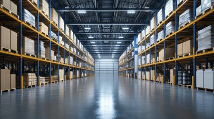 Elevated View of a Modern Warehouse Mezzanine Floor