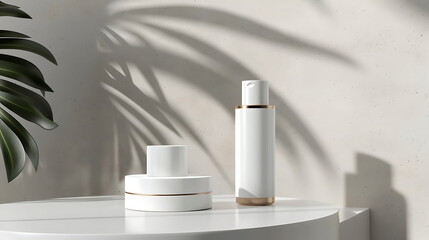 Minimalist Skincare Product Display with Elegant Background