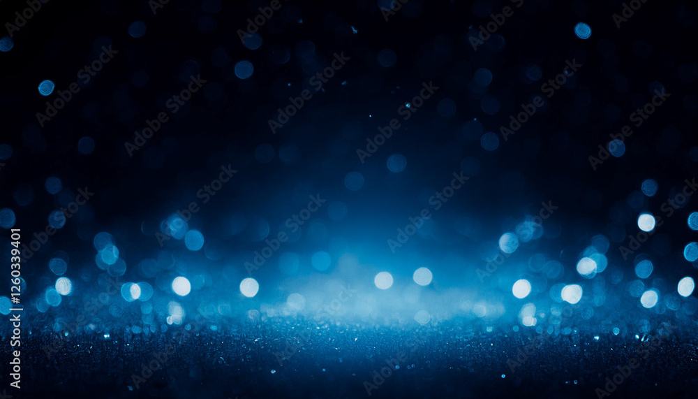 Wall mural bokeh neon light flare blur glow banner cyber illumination navy blue black color gradient on dark ni