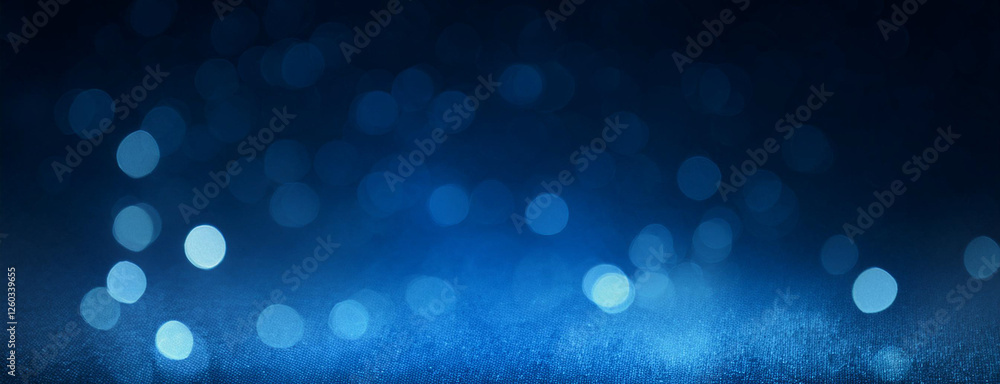 Wall mural bokeh neon light flare blur glow banner cyber illumination navy blue black color gradient on dark ni