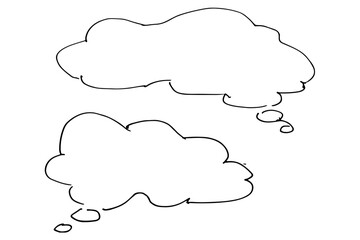 色々な手描きのモヤモヤマークセット　憂うつ　不安　鬱　ベクター