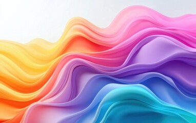 Abstract fluid rainbow waves background with fluid rainbow waves and smooth color gradients. Emphasizing modern vibrancy and artistic flow, ideal for colorful designs and dynamic backgrounds.