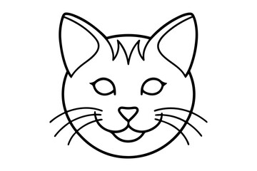 Obraz premium Cute Cat Face Illustration vector art on white background