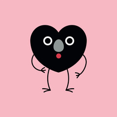 Fototapeta premium A vector heart looking confused