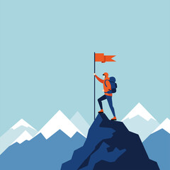 Climbing to Peak Success Reaching the Top with Flag Achievement
