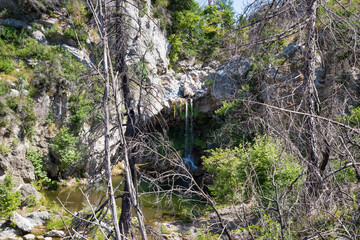 June 2024, the once gorgeous area around the waterfall of Drimonas river in North Evia, with many...