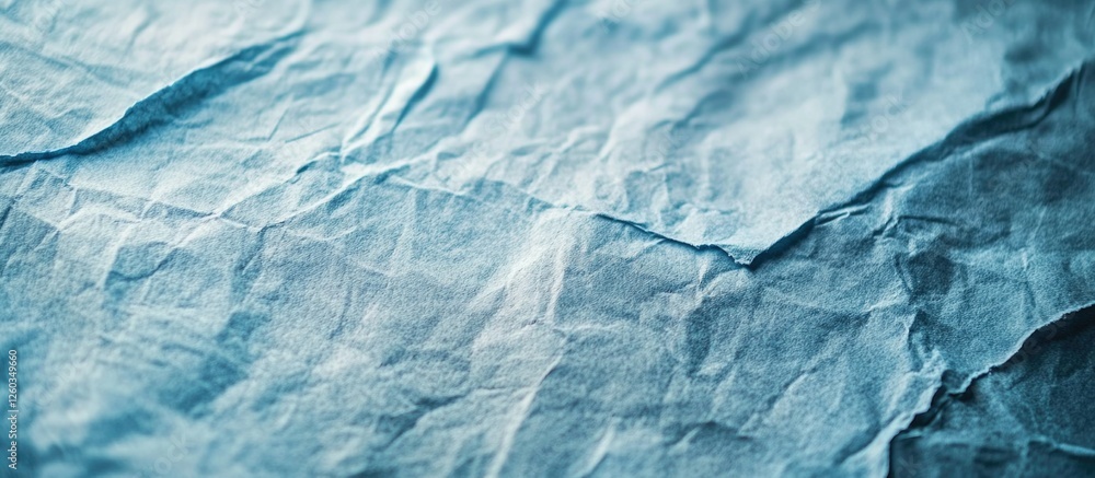 Aufkleber closeup of a used blue paper napkin displaying texture and crumples, ideal for backgrounds and desig